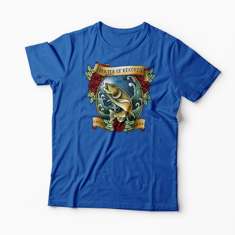 Tricou Pescuit - Vânător de Recorduri - Bărbați-Albastru Regal